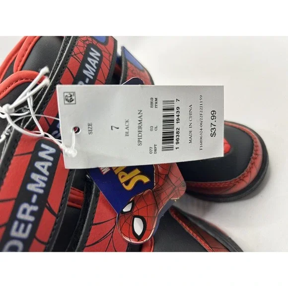 Marvel Spider-Man Light Up Boots (Toddler Size 7) Black Red Spider Man - Picture 5 of 7